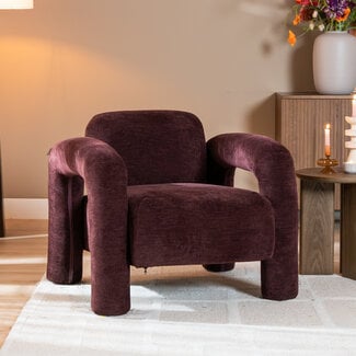 Fauteuil Tess velvet paars
