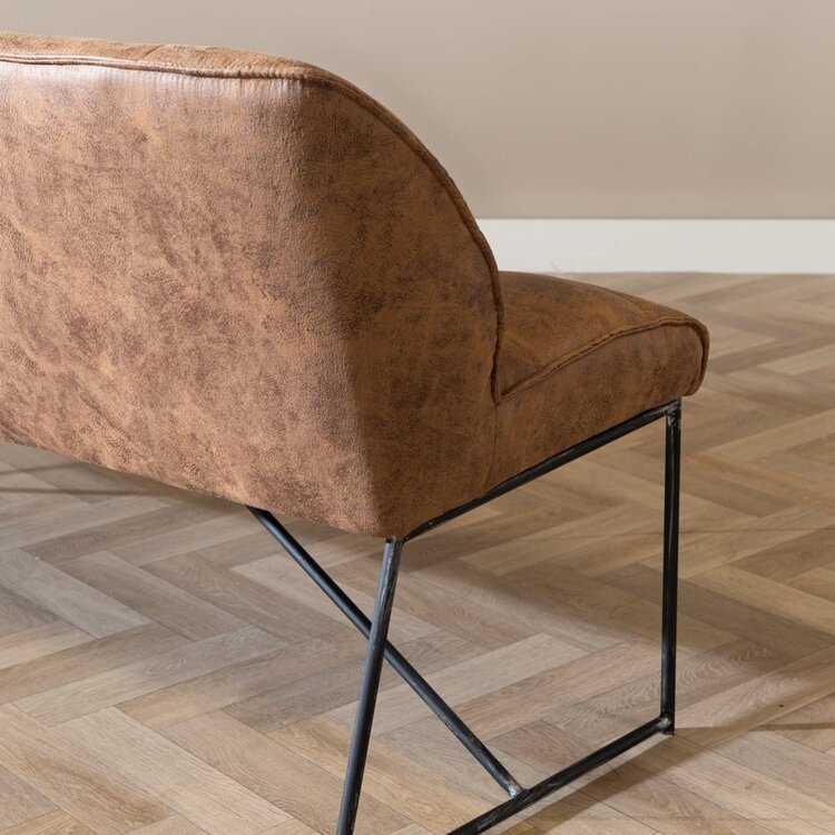 Eetkamerbank Abel cognac microvezel 185 cm