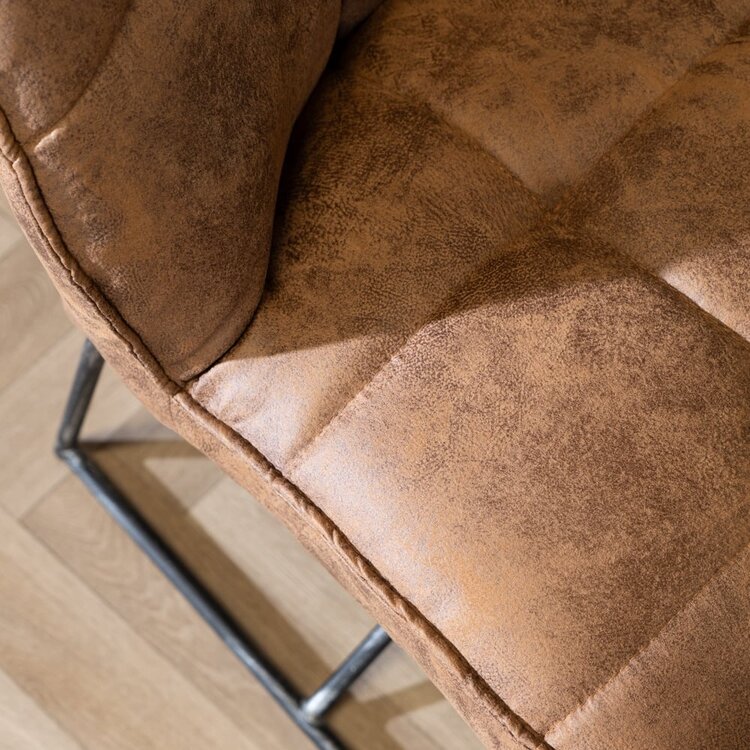 Eetkamerbank Abel cognac microvezel 185 cm