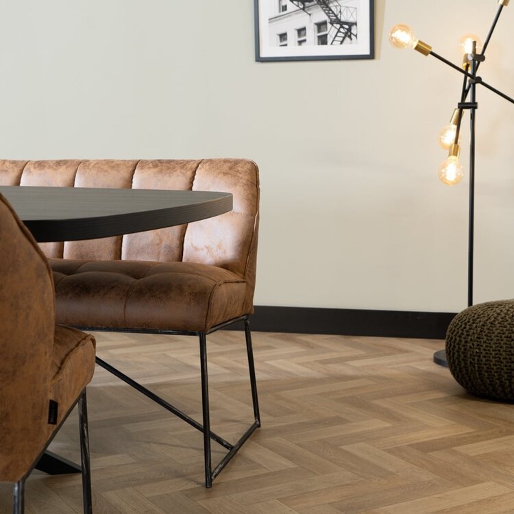 Eetkamerbank Abel cognac microvezel 185 cm