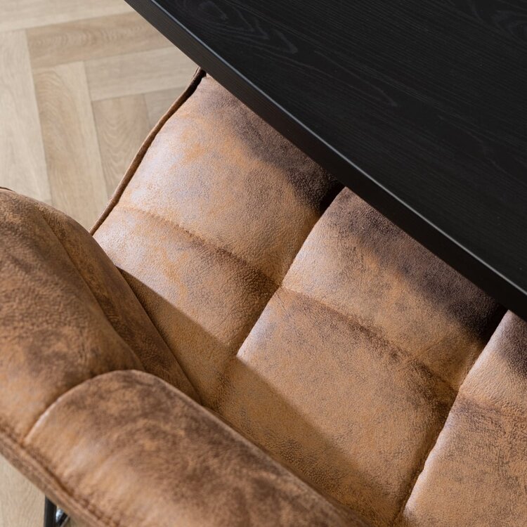 Eetkamerbank Abel cognac microvezel 185 cm