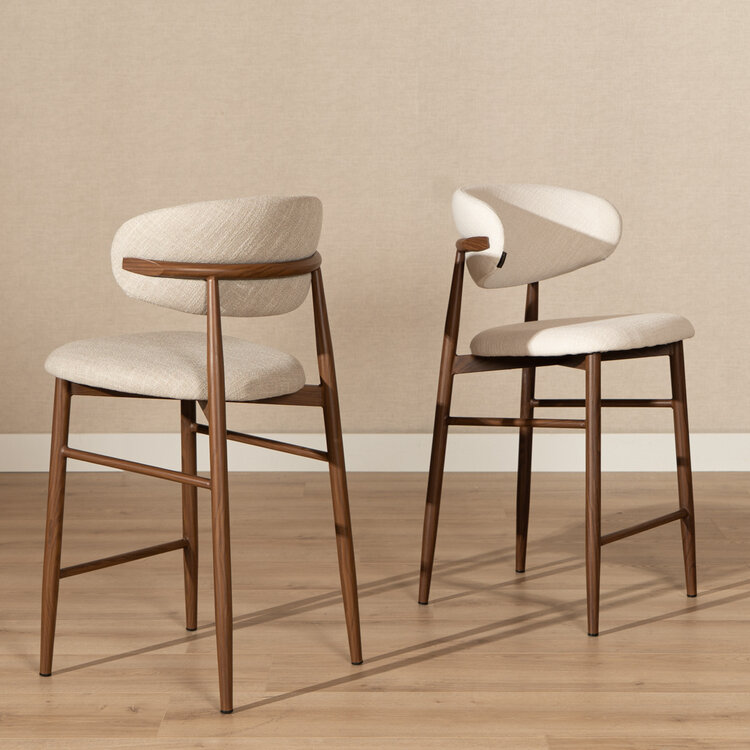 Barkruk Lara linnen off white 70 cm