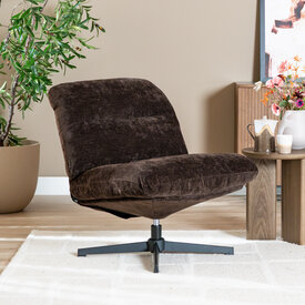 Fauteuil Sara draaibaar velvet bruin