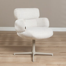 Eetkamerstoel Coco gemêleerde stof beige