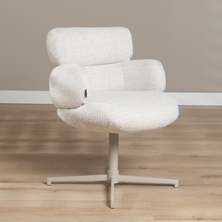 Eetkamerstoel Coco gemêleerde stof beige