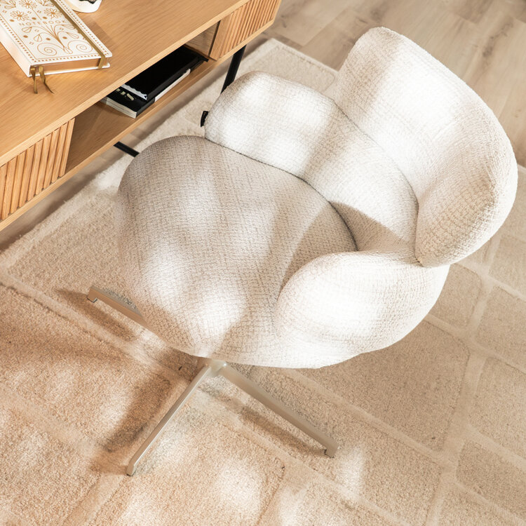 Eetkamerstoel Coco gemêleerde stof beige