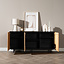 Dressoir Haley zwart/blank eiken 160 cm