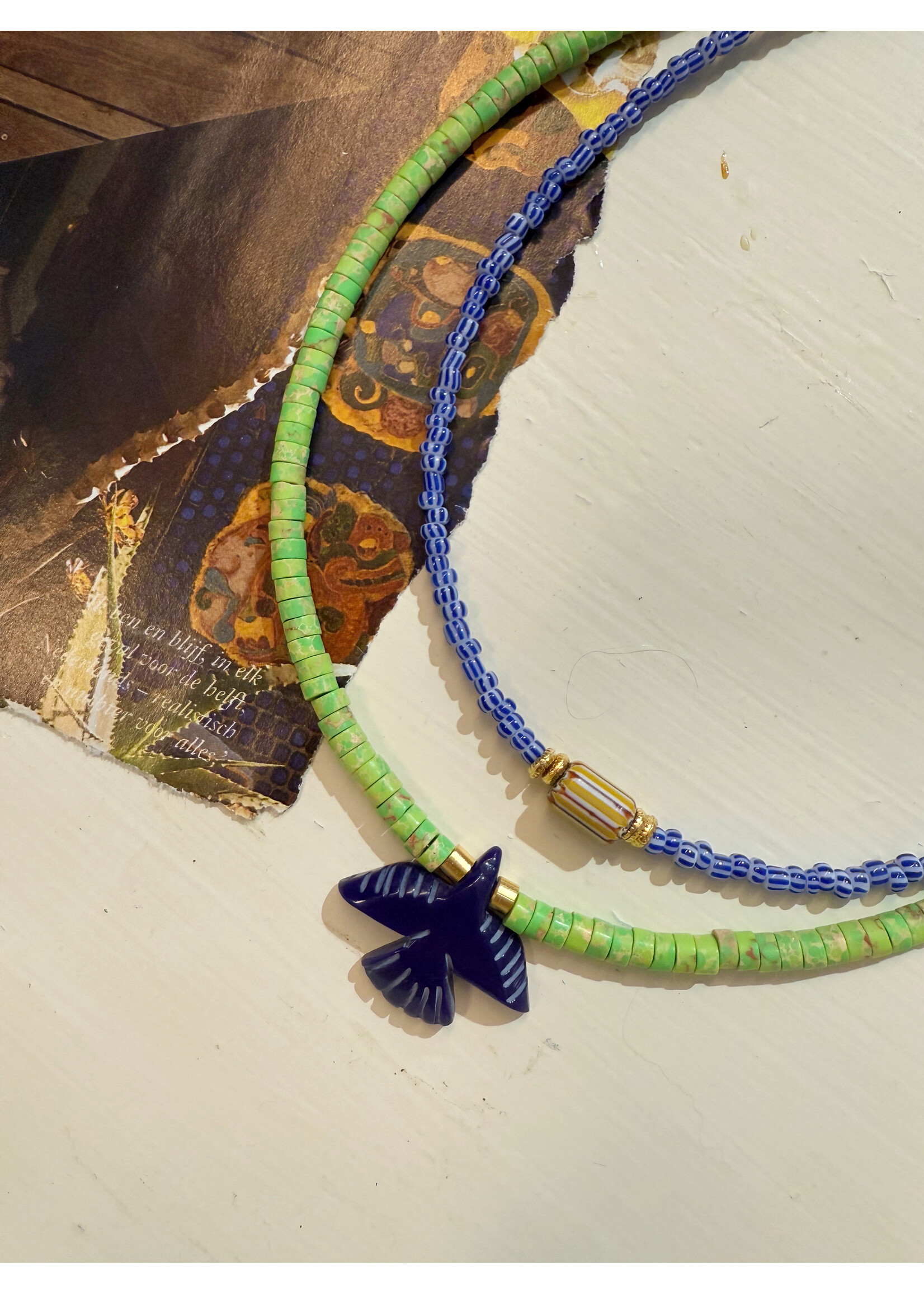 Green Necklace - Bird