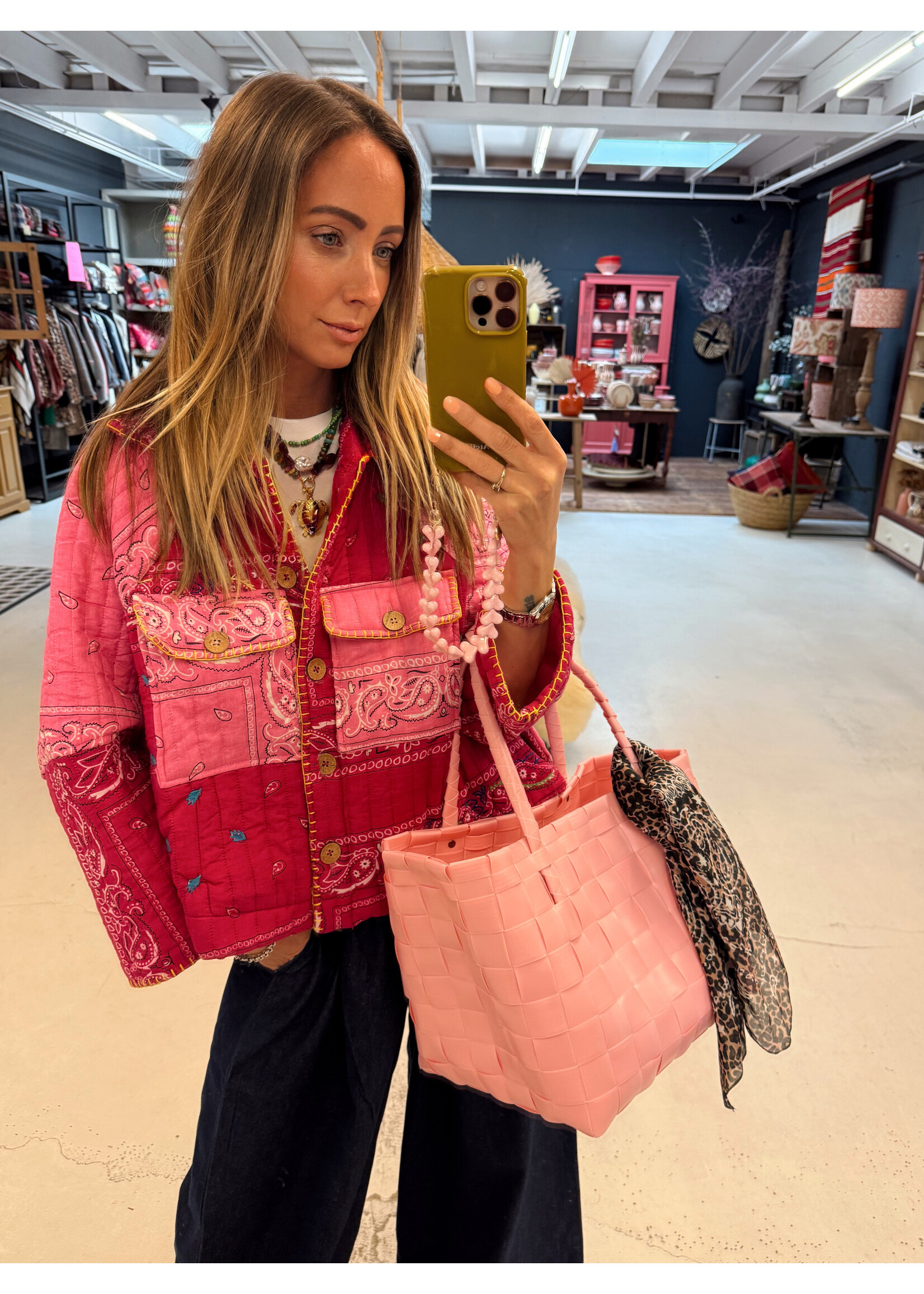 Pink Patchwork Jacket - One Size