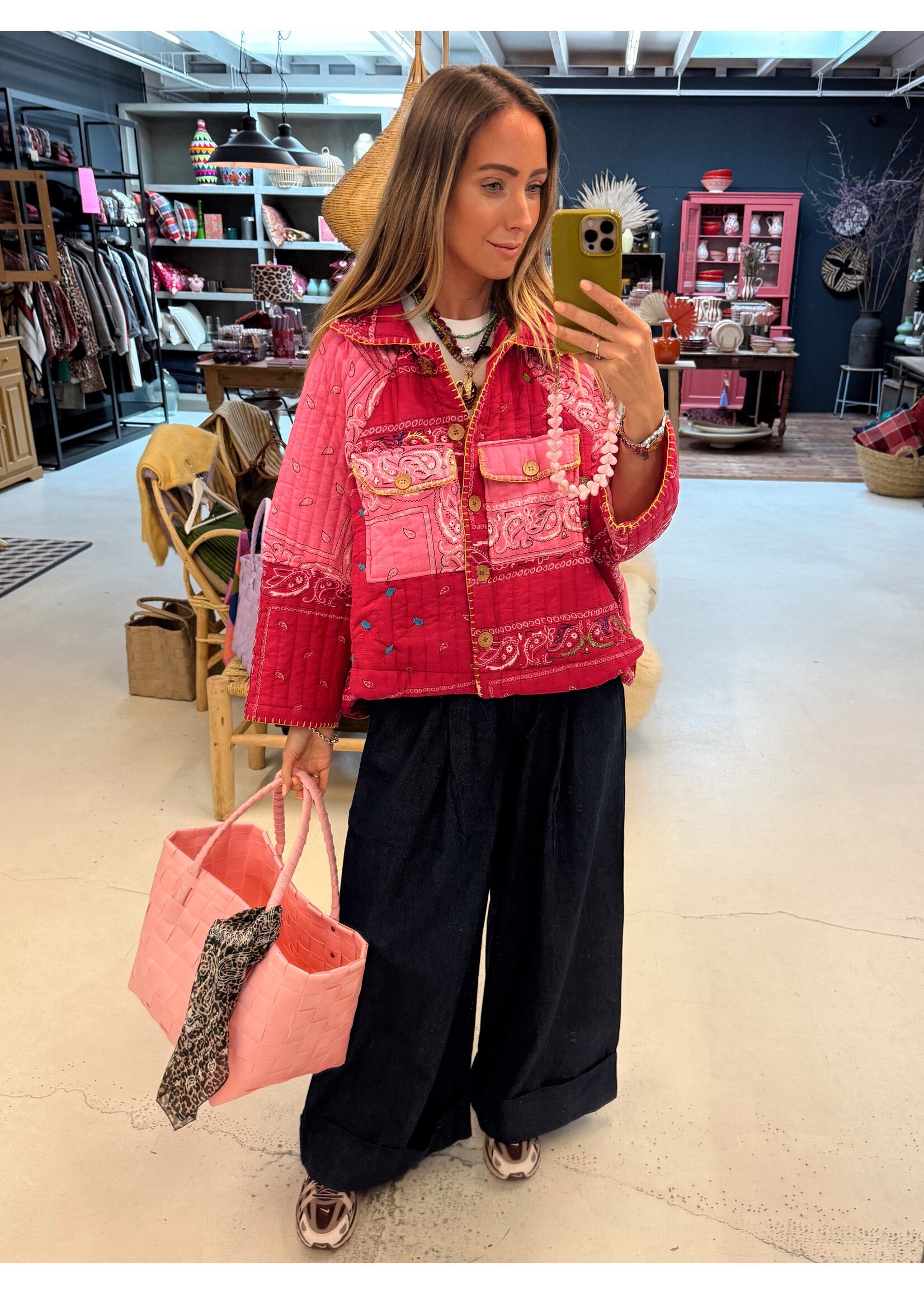 Pink Patchwork Jacket - One Size