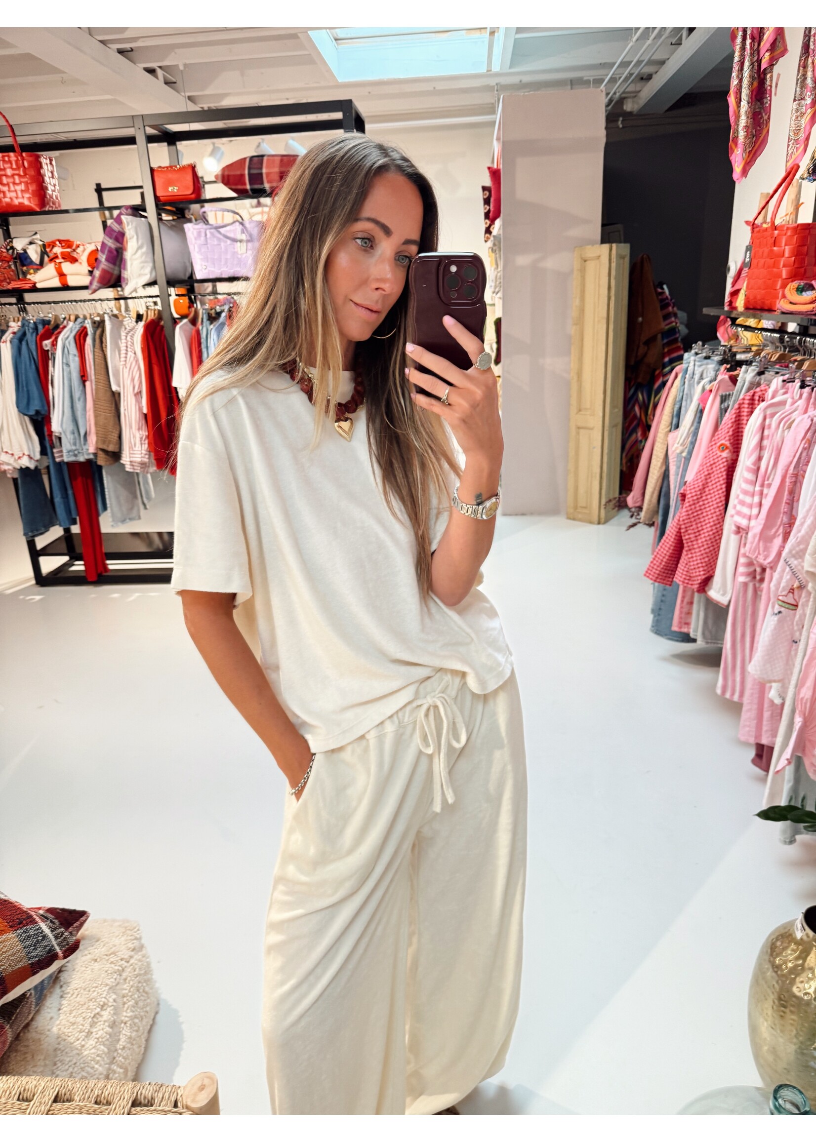 Terry Cloth Pants - Creme