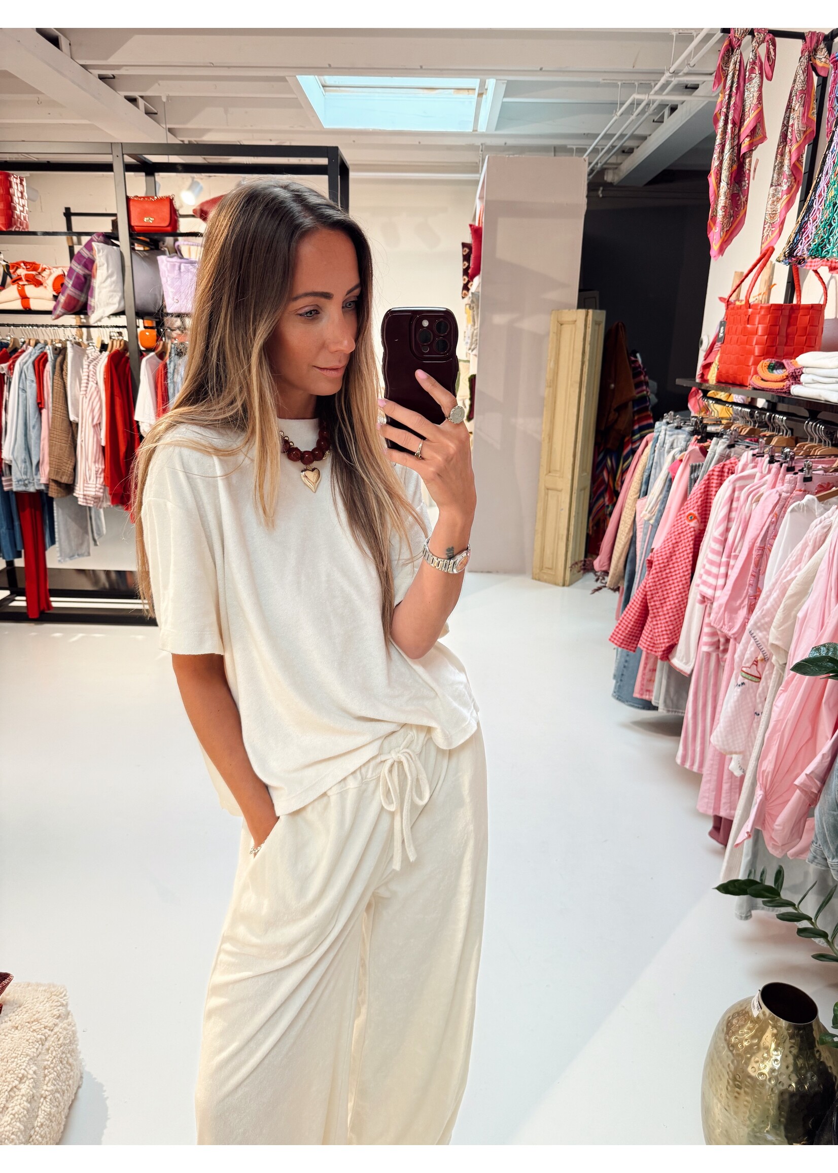 Terry Cloth Pants - Creme