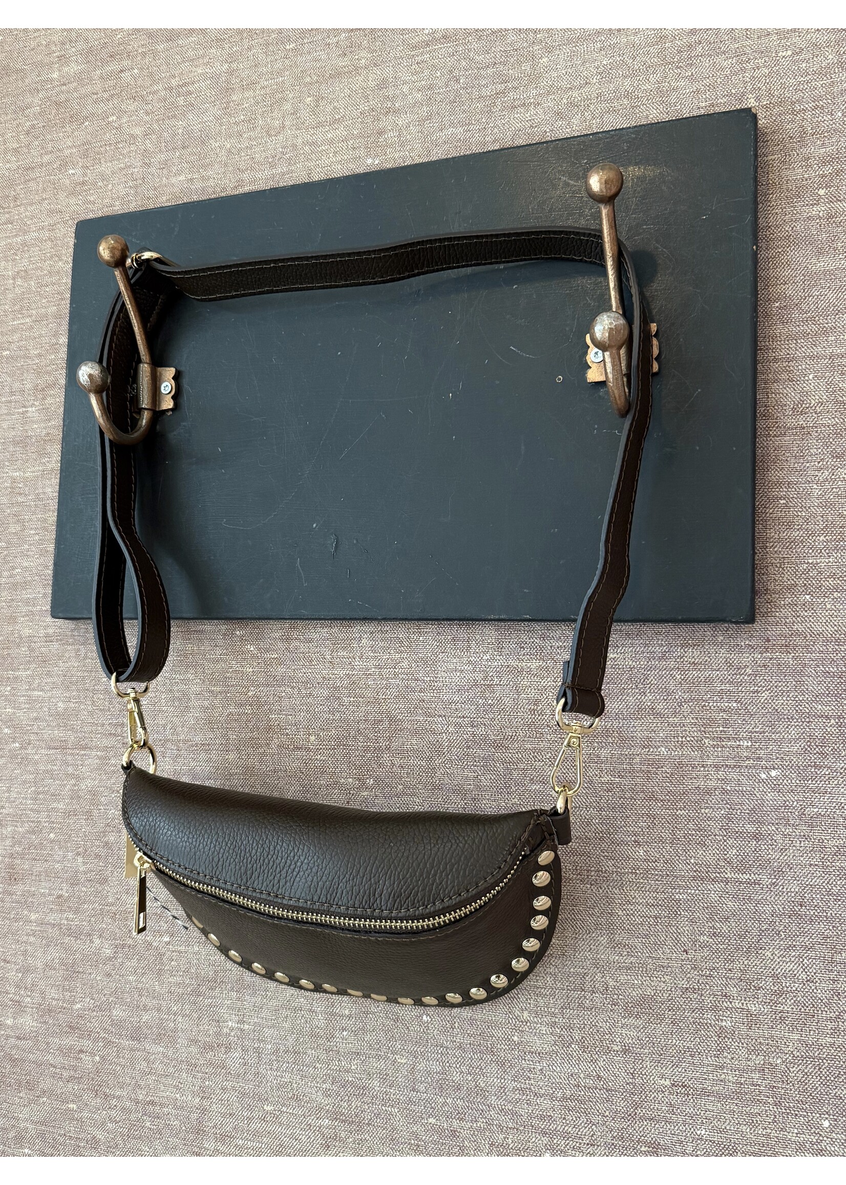 Bag Leather Brown - Studded Fanny