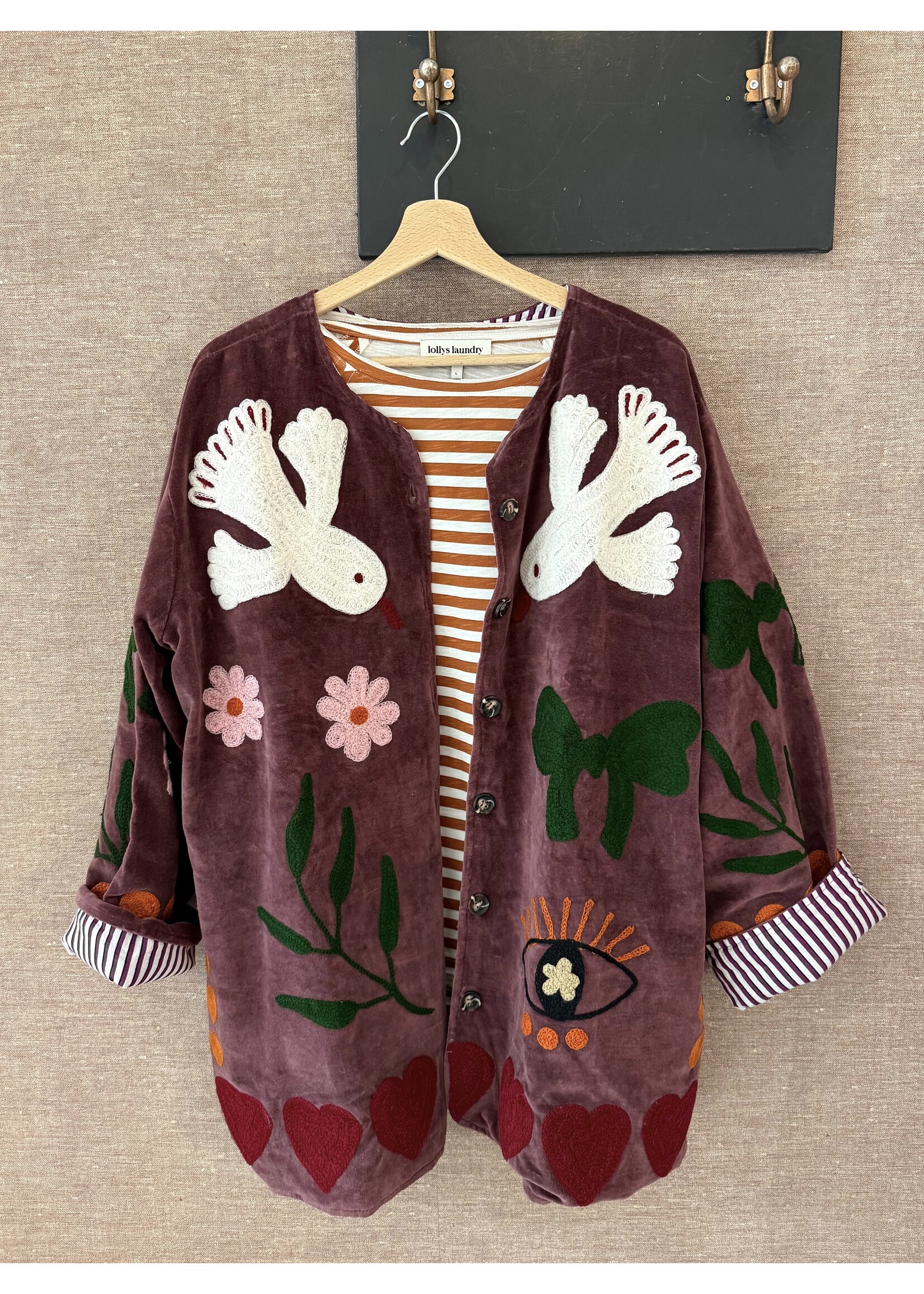 Jacket - Purple Embroidery Velvet