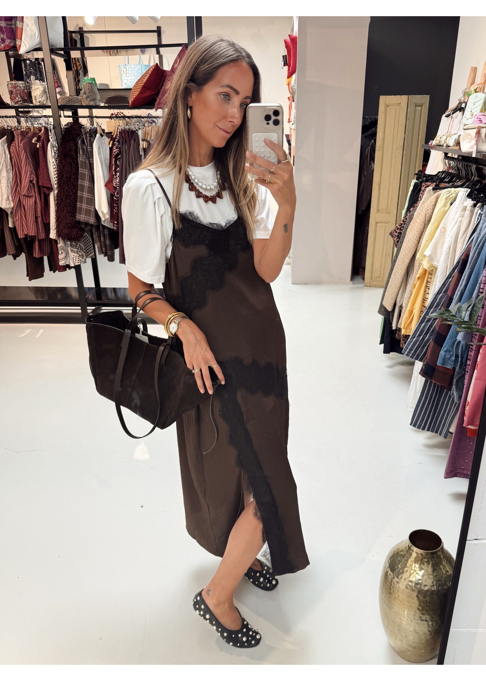 Lace Dress - Brown/Black