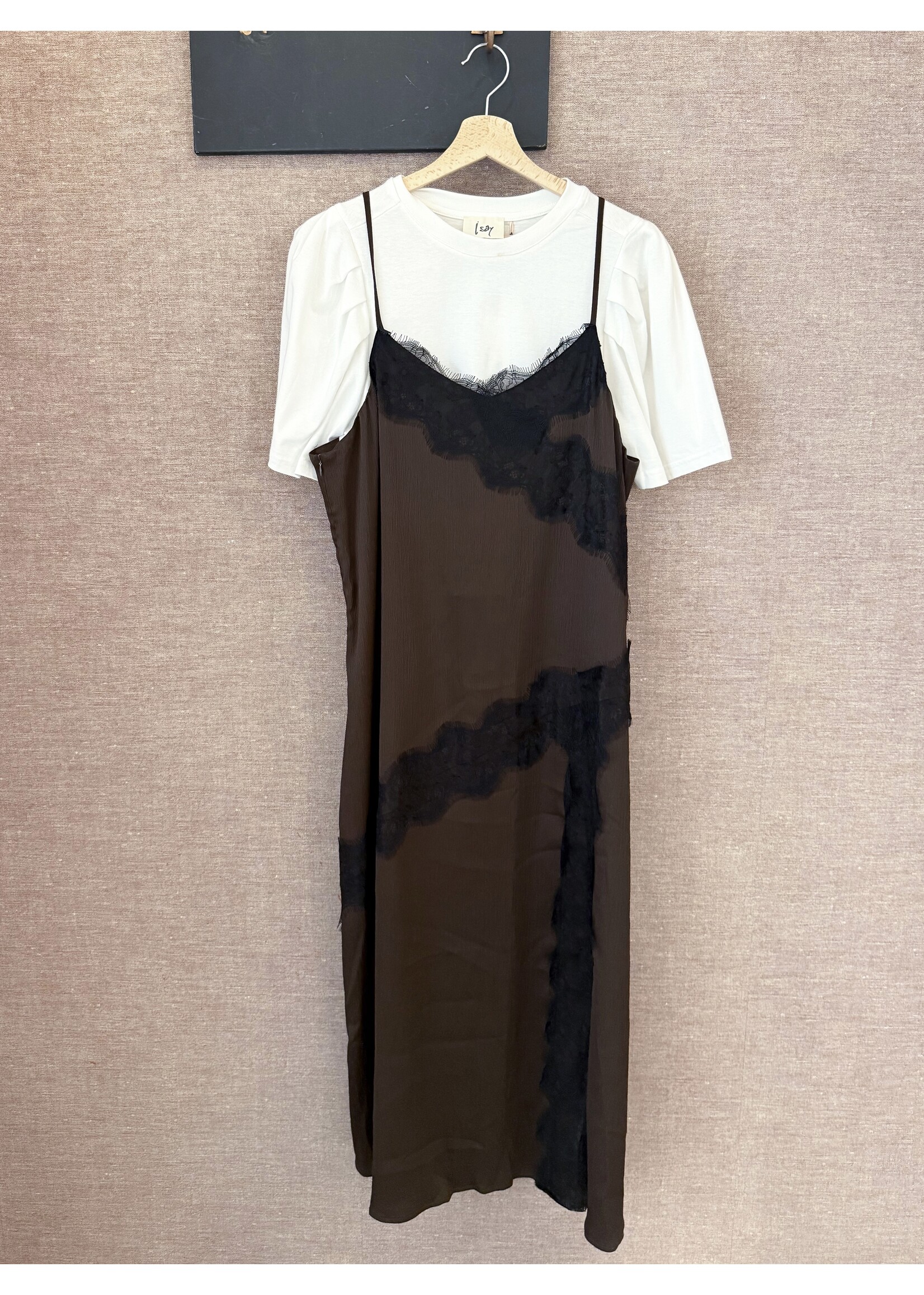 Lace Dress - Brown/Black