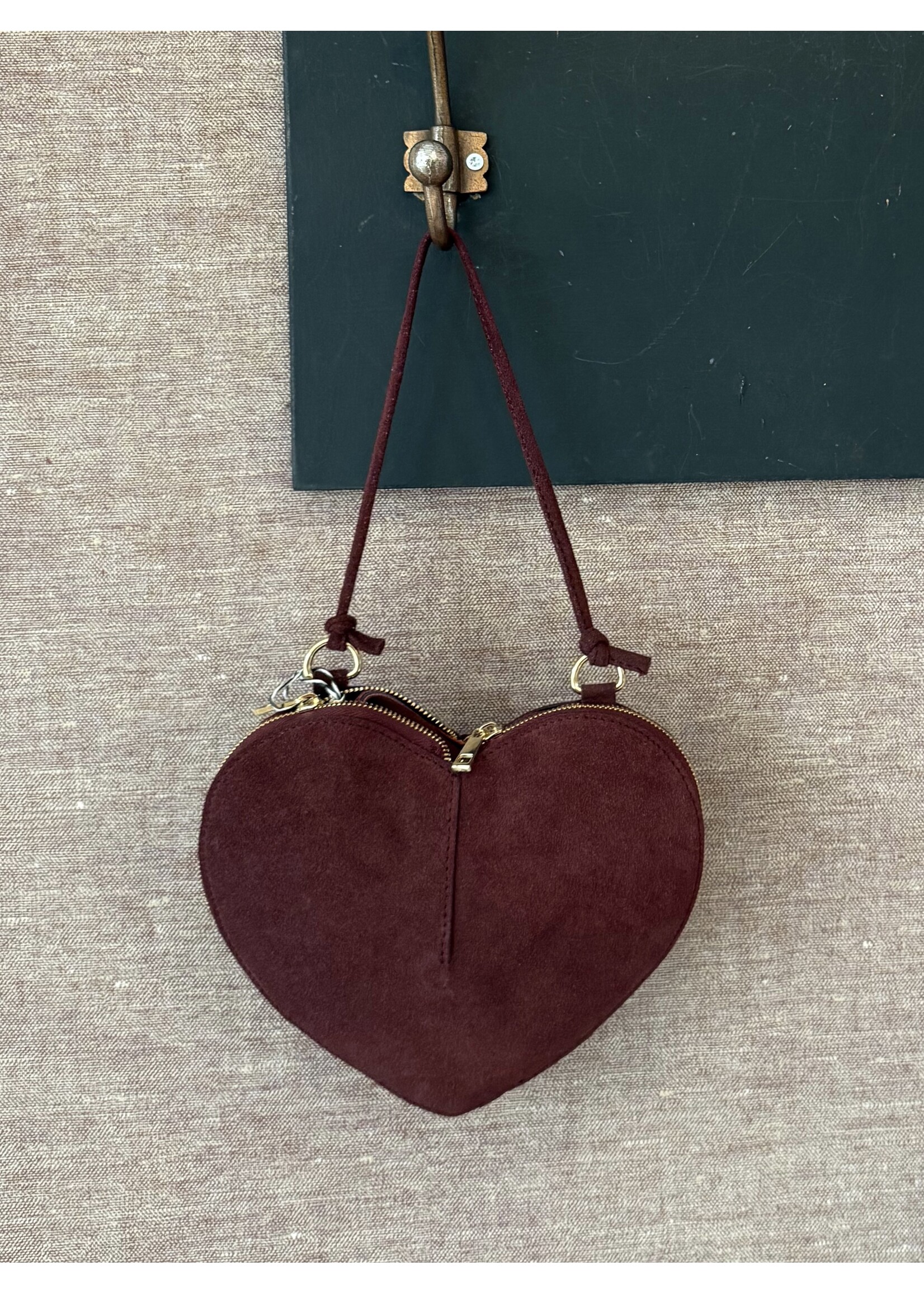 Bag Suede Heart - Bordeaux