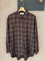 Checkered Blouse - Dark Red