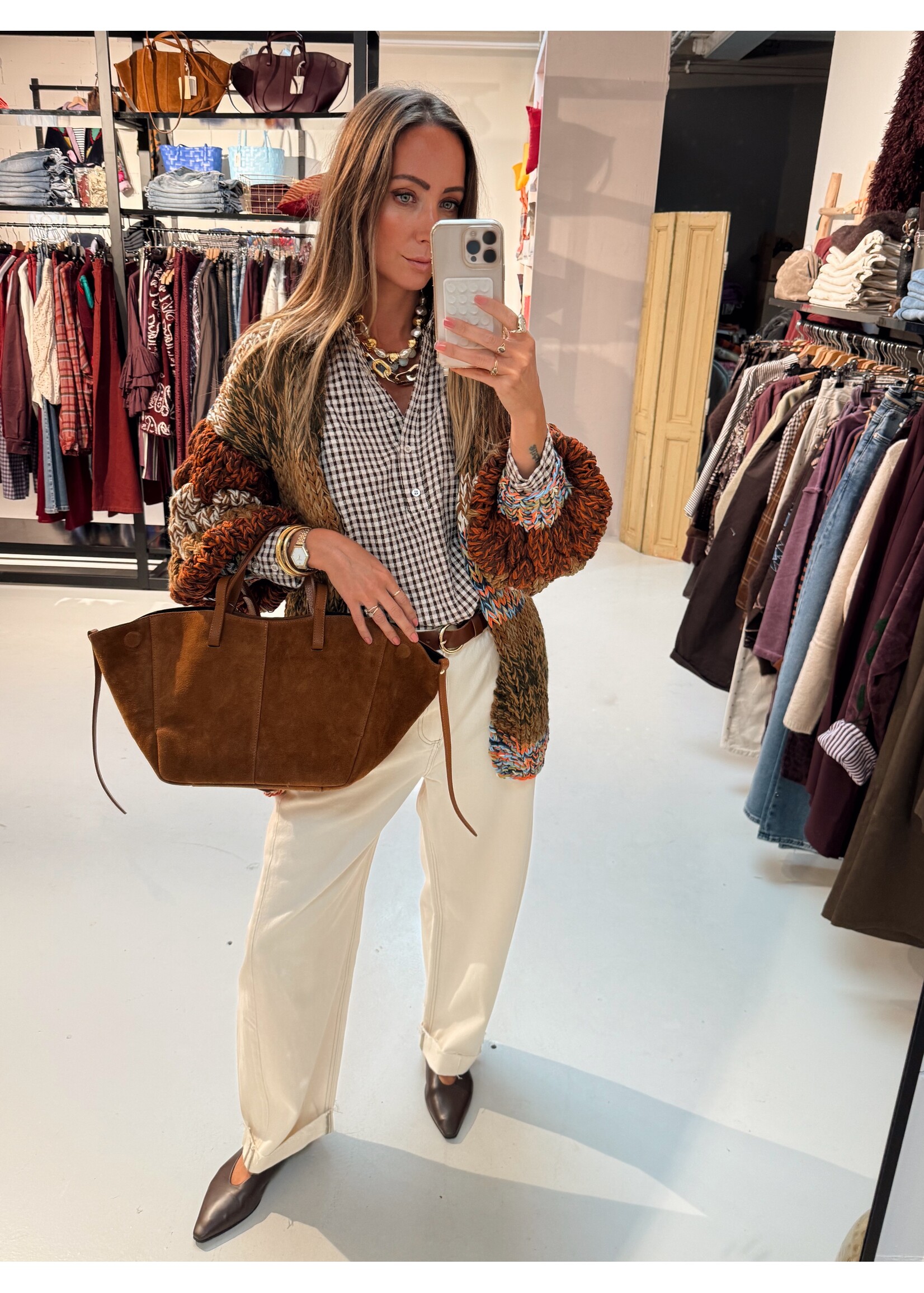 Cardigan - Rust/Blue