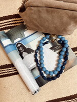 Dark Blue Necklace Beaded