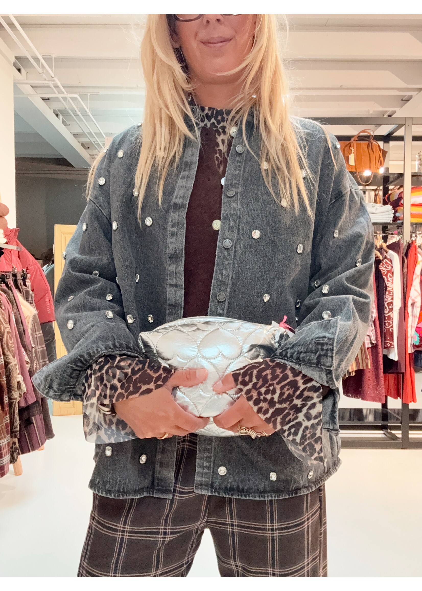 Hearts Metallic Pouch