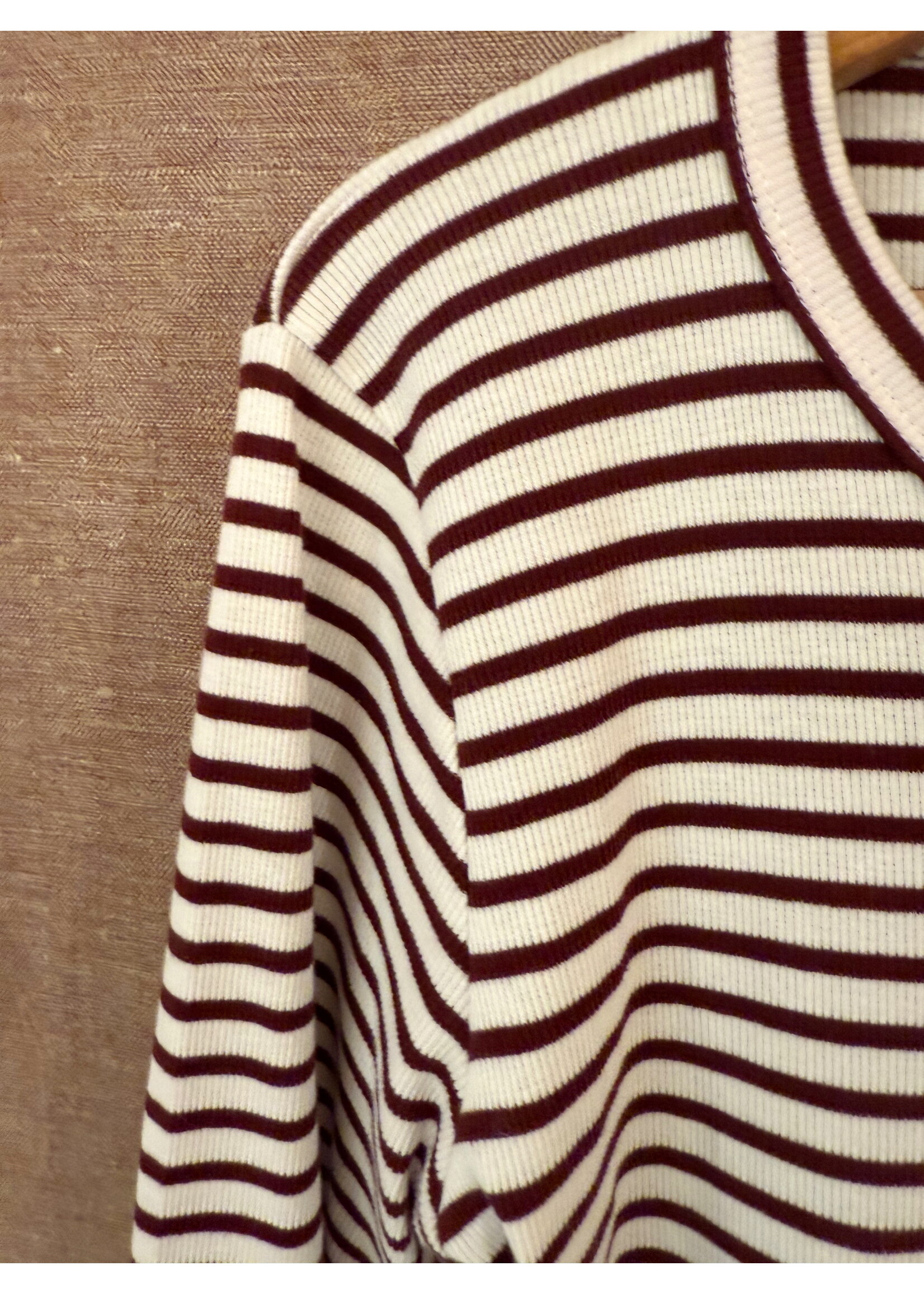 Striped Top - Cream/D.Bordeaux