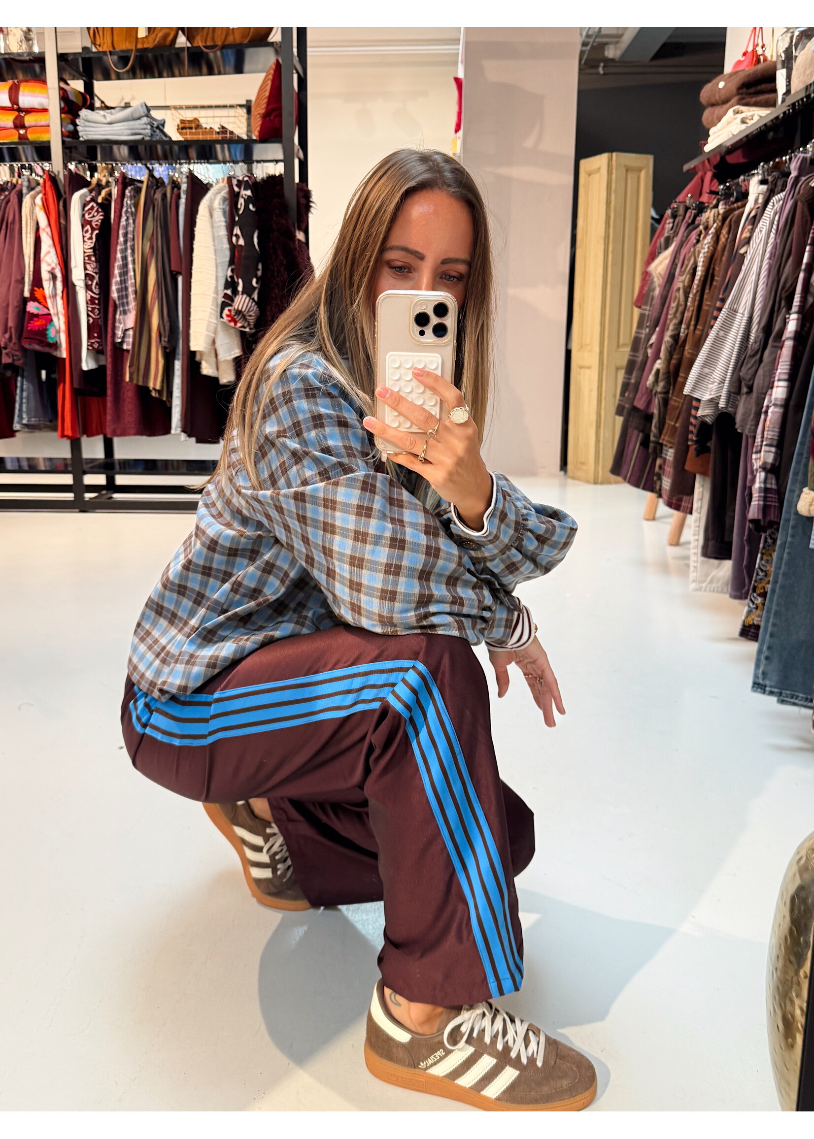 Trackpants Burgdundy Brown/Blue