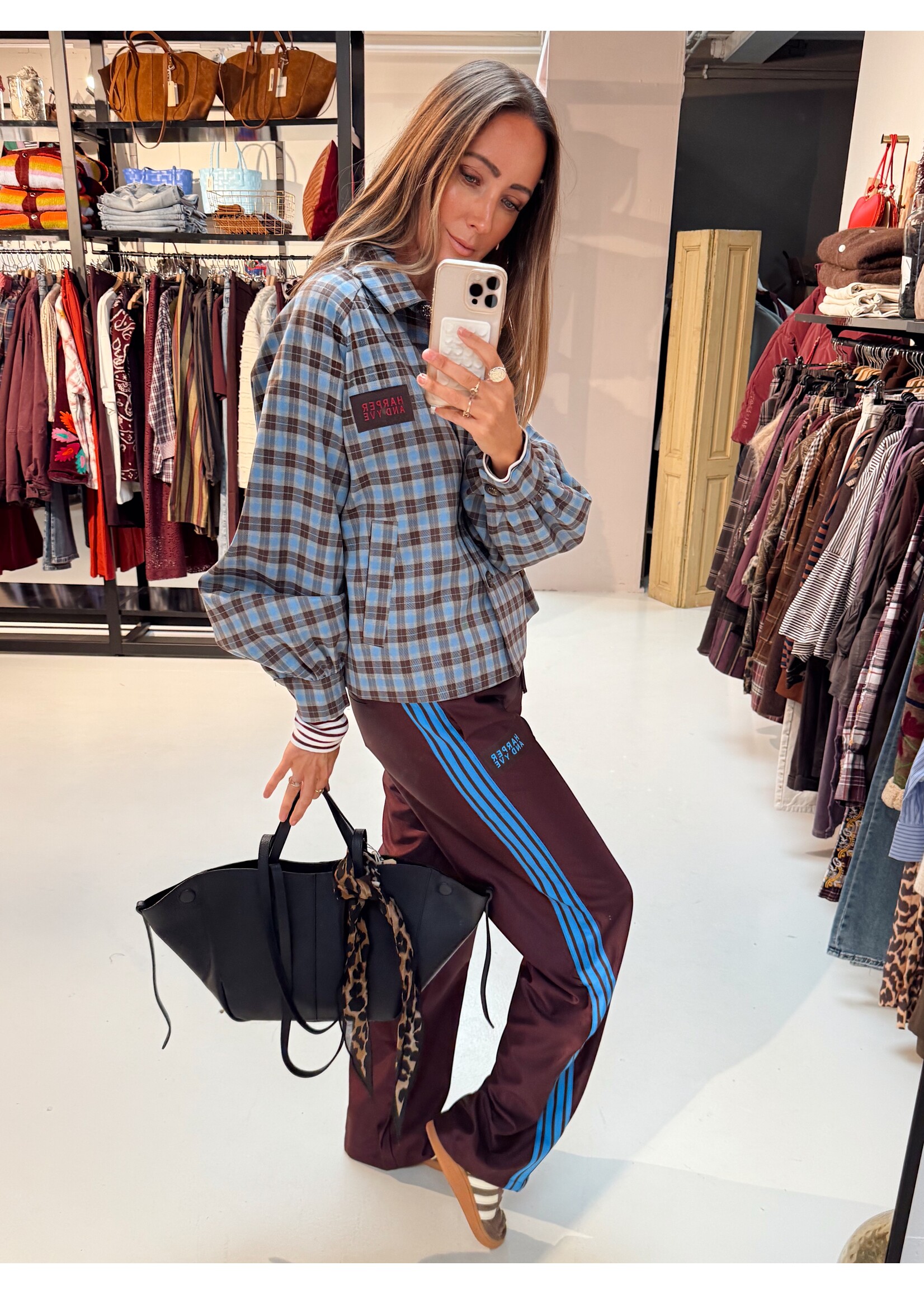 Trackpants Burgdundy Brown/Blue