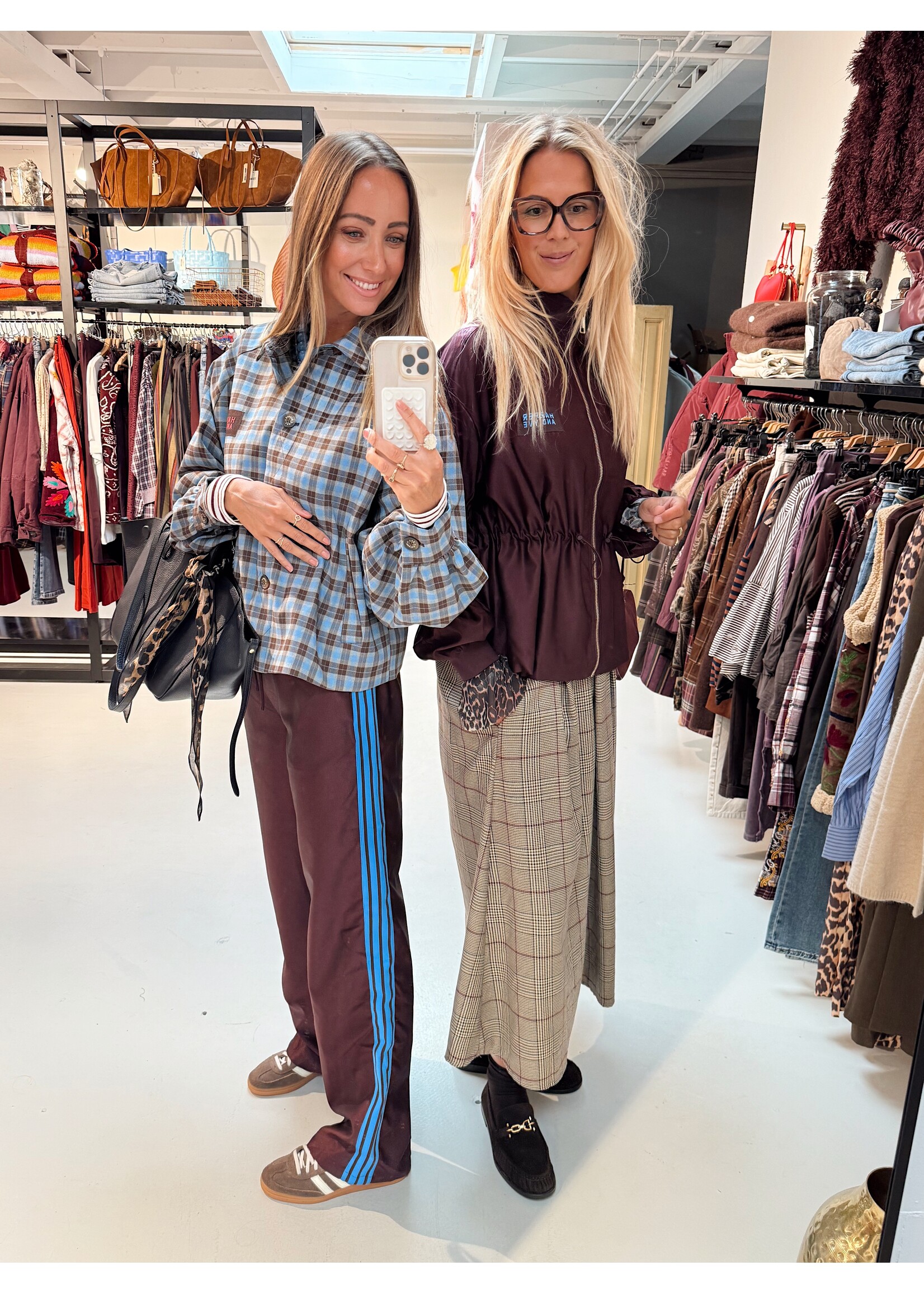 Trackpants Burgdundy Brown/Blue