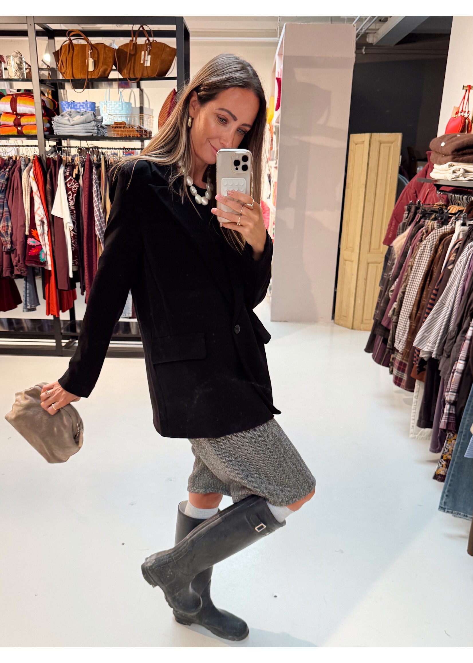 Bermuda Herringbone Black