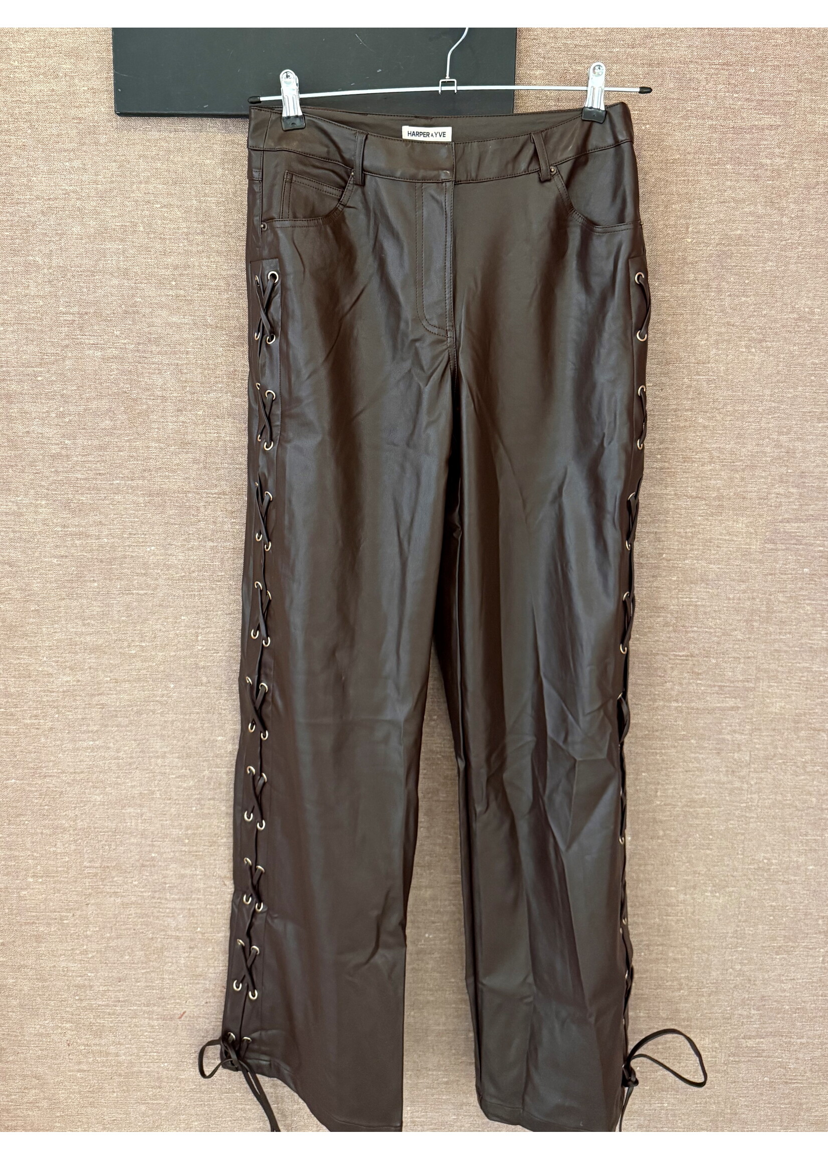 Faux Leather Pants Brown