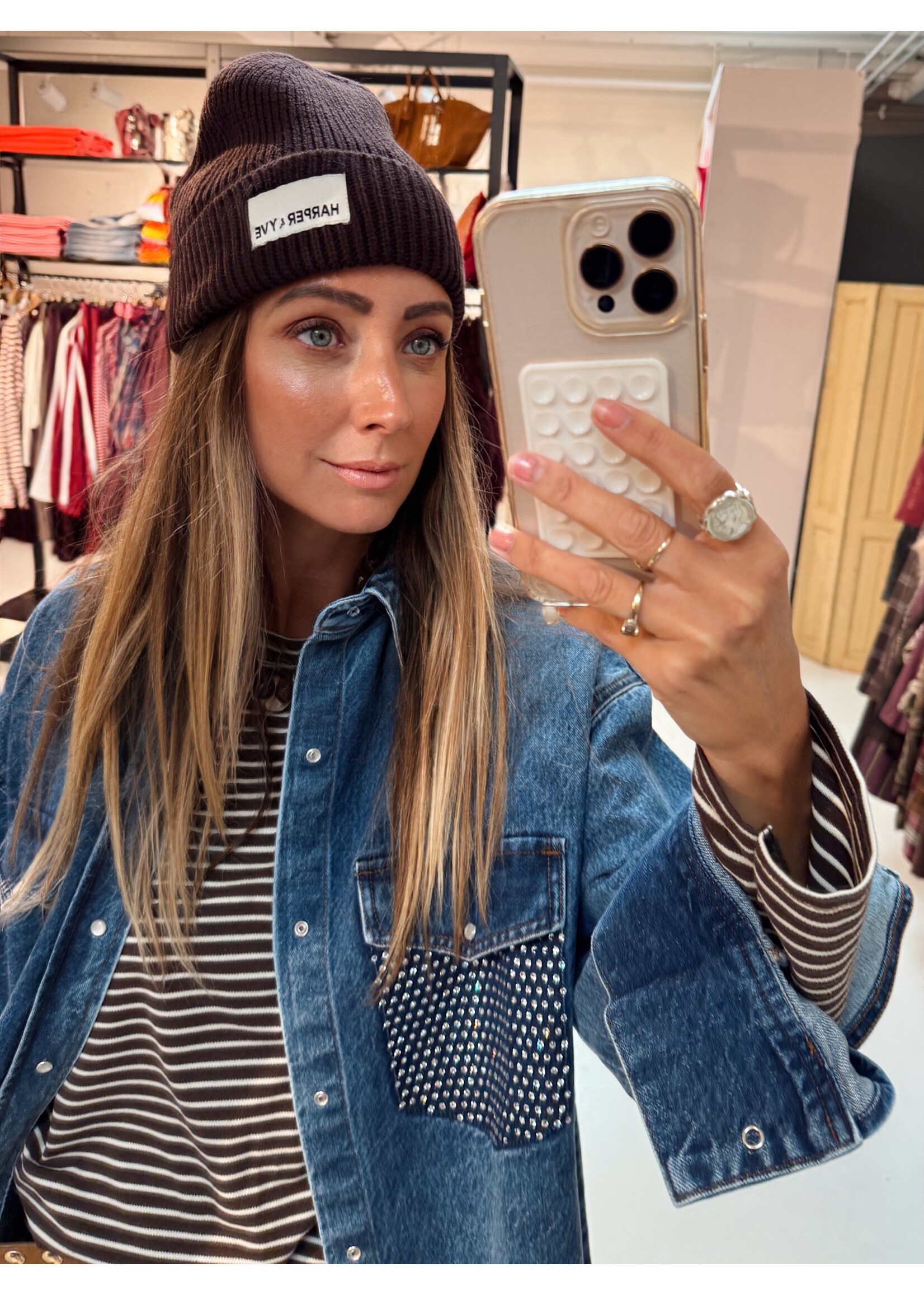 Strass Shirt Blue Denim