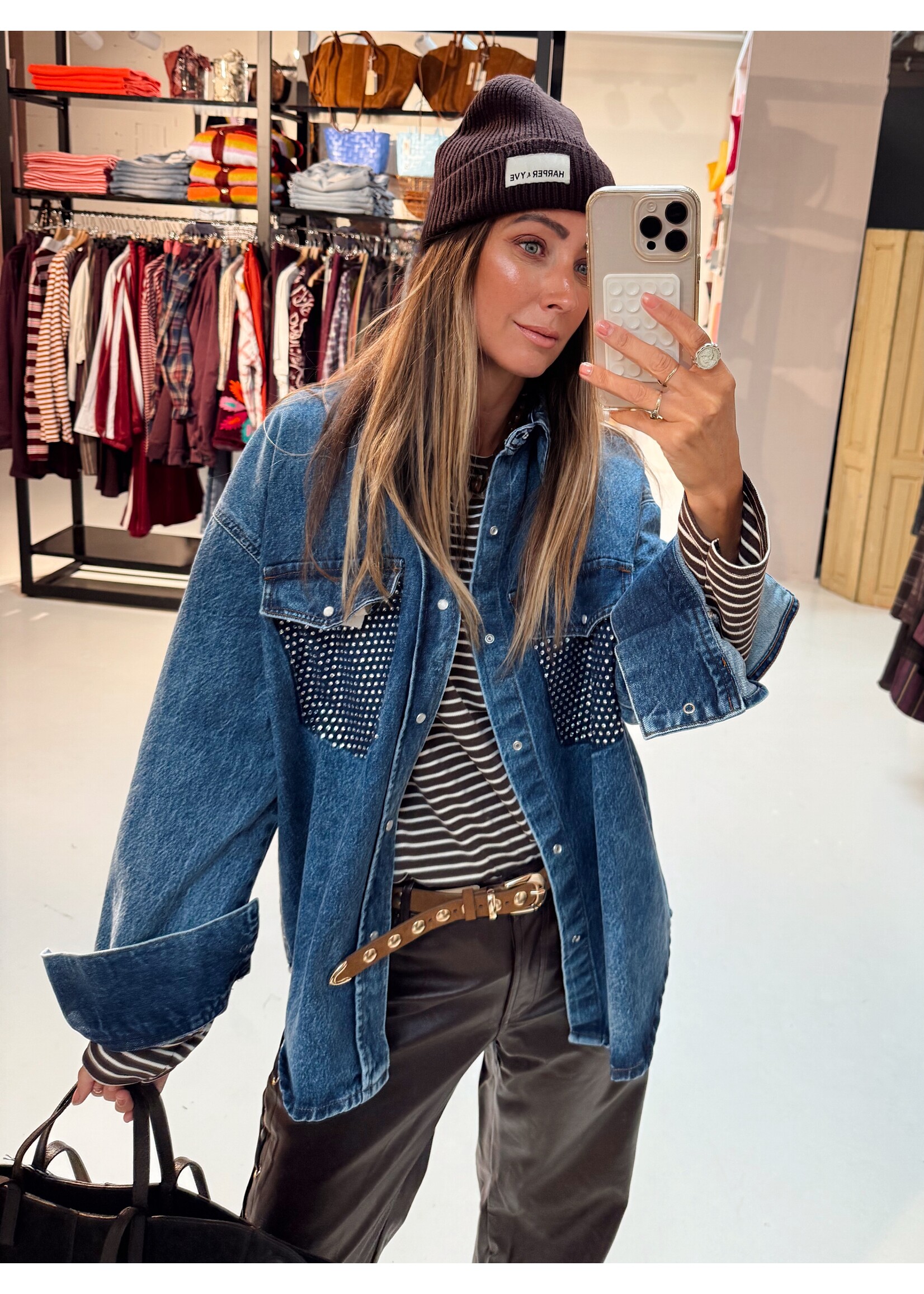 Strass Shirt Blue Denim