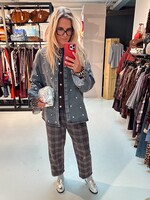 Checkered Pants 7/8 Brown