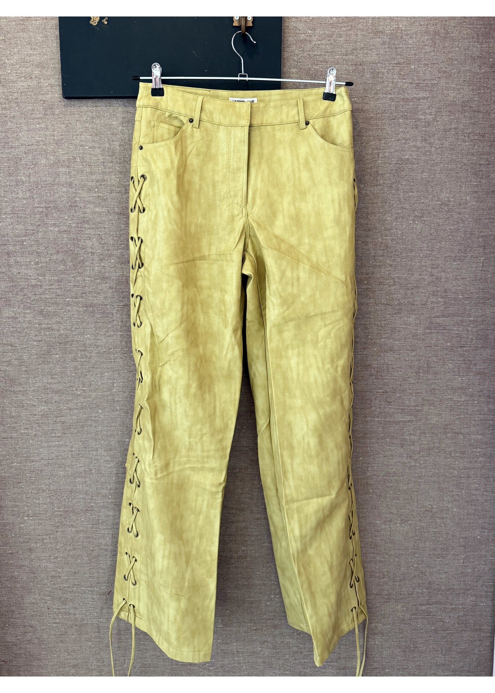Faux Leather Pants - Yellow