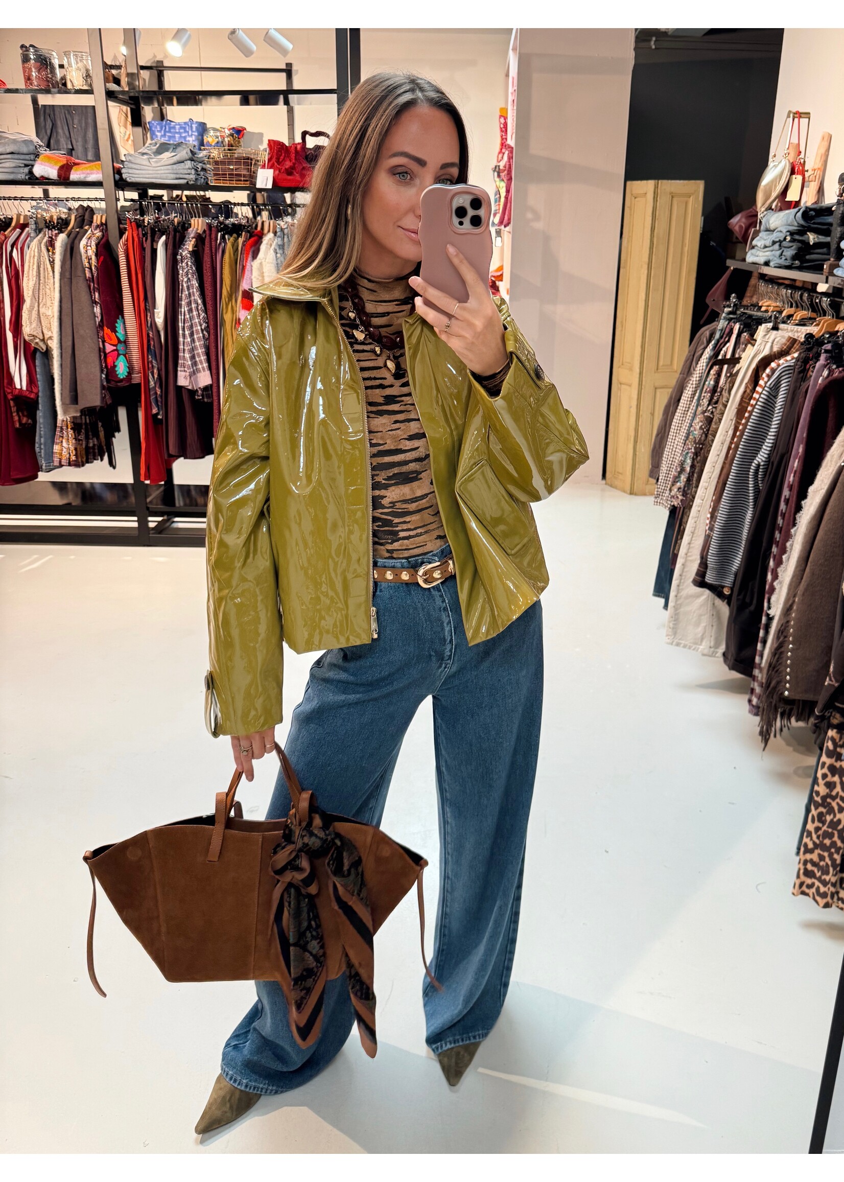 Lacquer Jacket - Olive Green