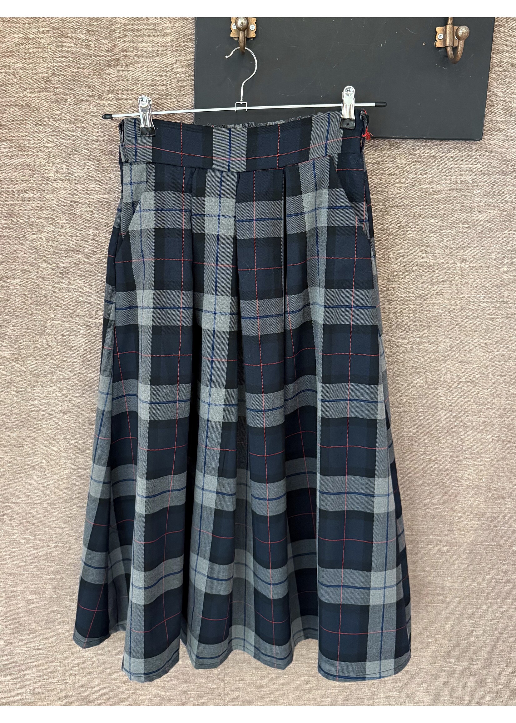 Midi Skirt - Checkered Blue