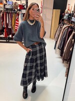 Midi Skirt - Checkered Blue