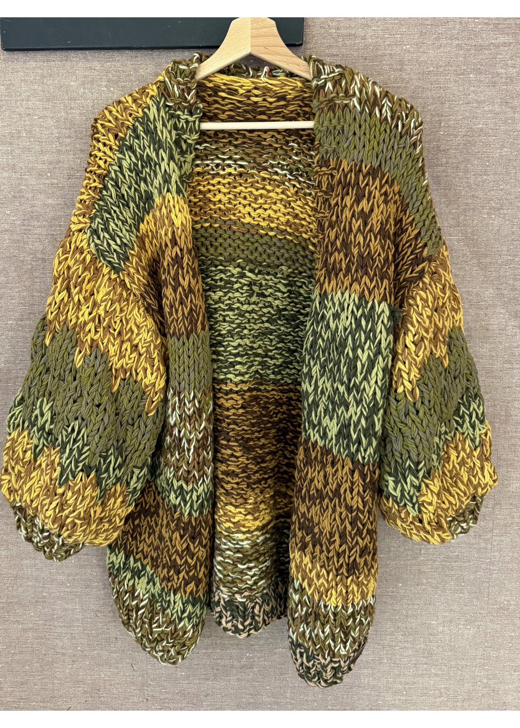 Knitted Vest - Green/Yellow