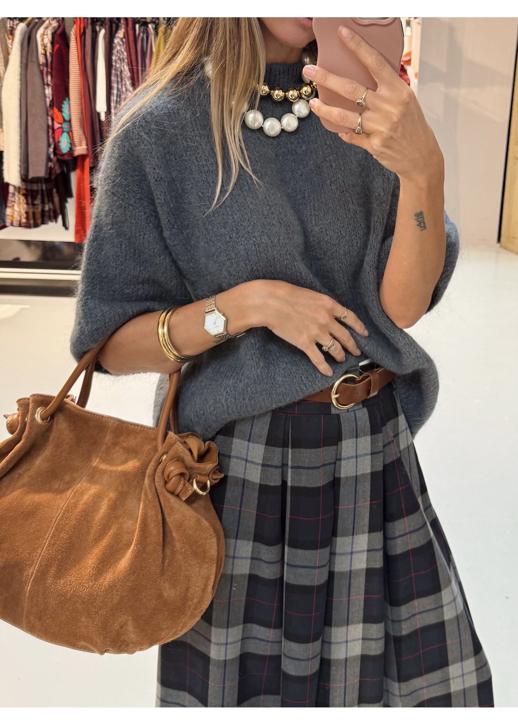 Camel Bag Suede Golden Hardware