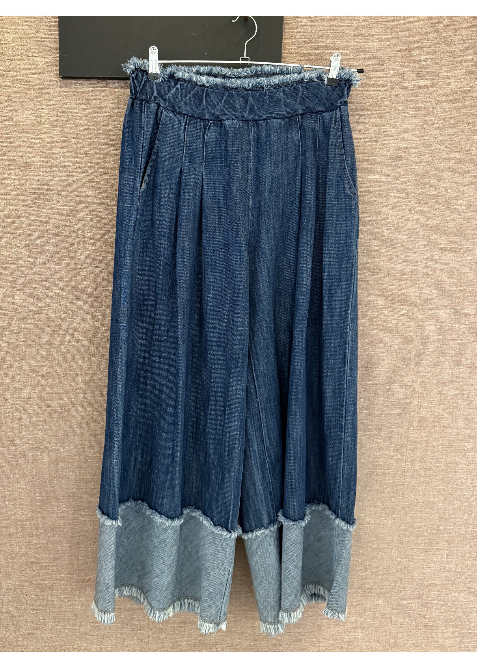 Jeans Wide Leg Ruffle