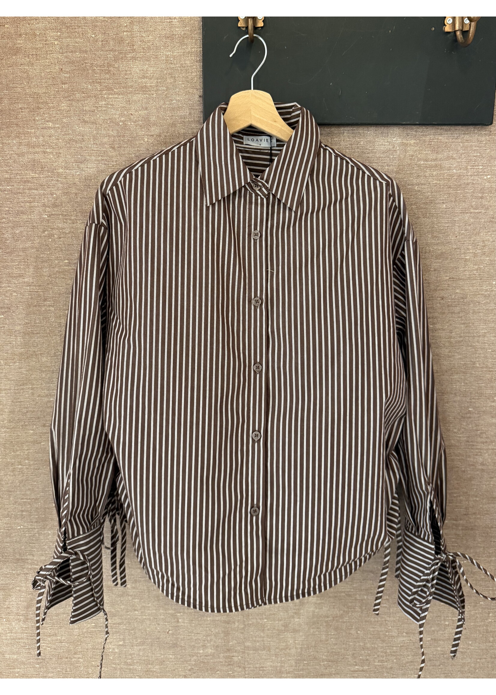 Striped Shirt - Brown/White