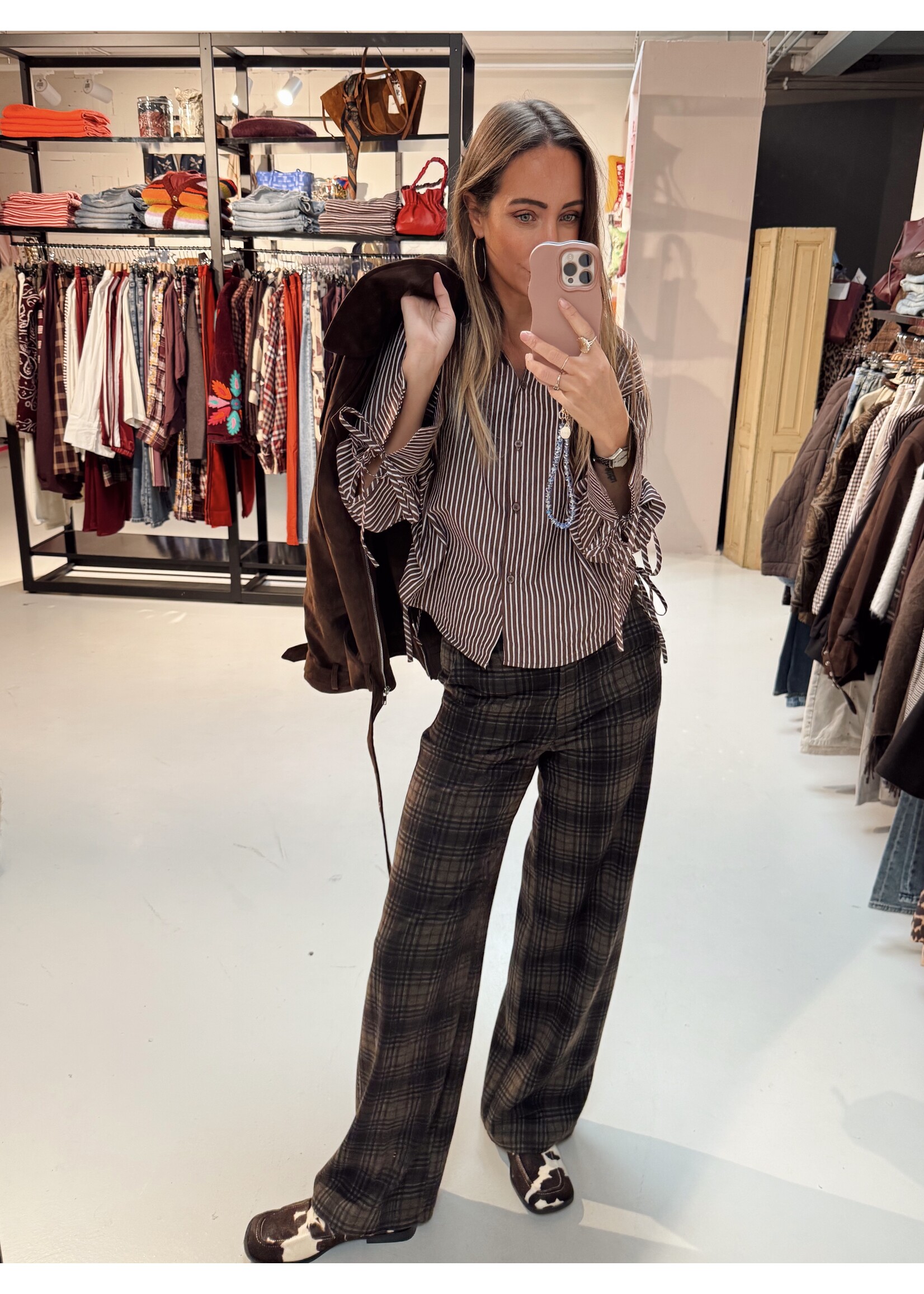 Checkered Pantalon - Green