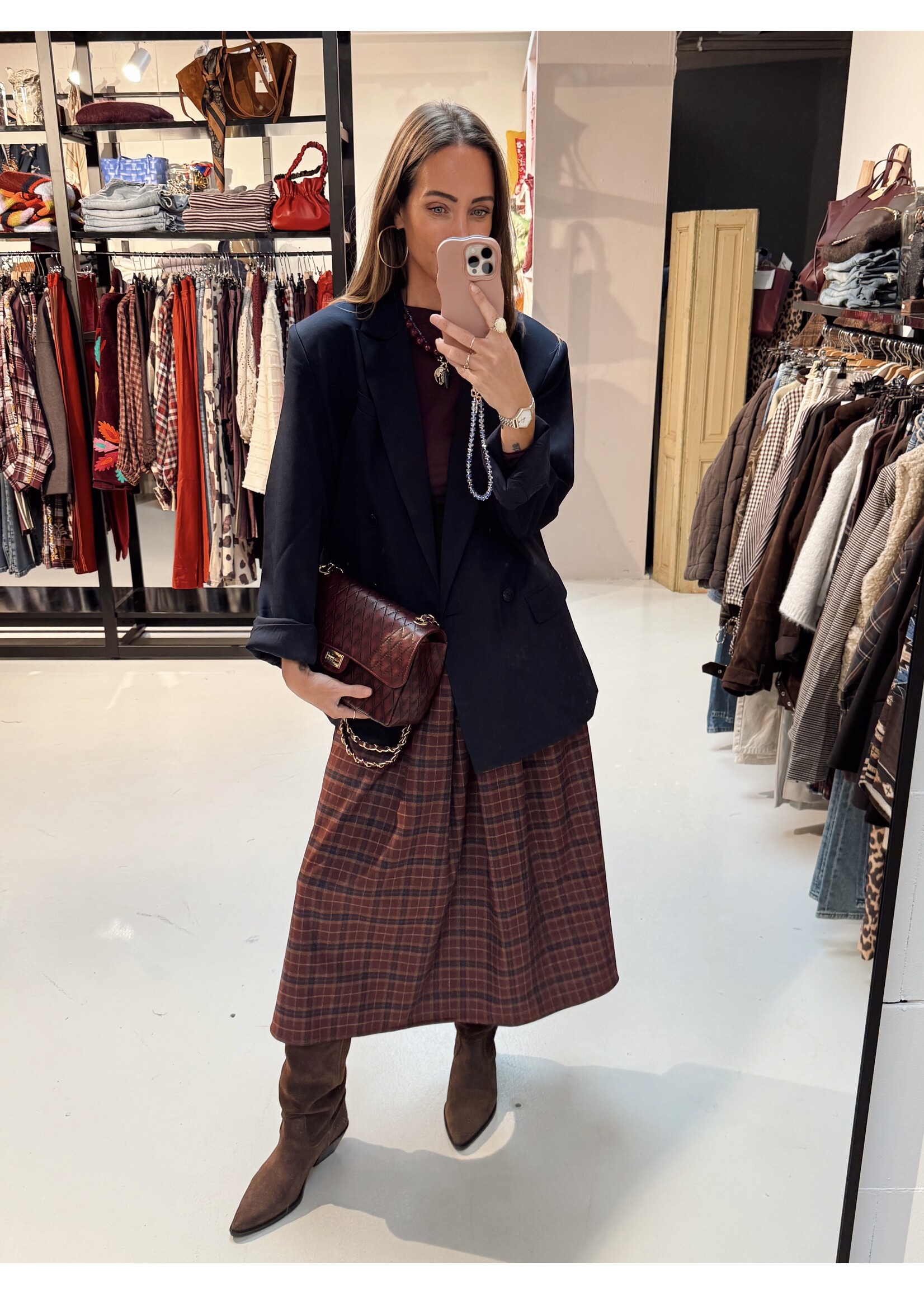 Skirt Checkered Bordeaux/Navy