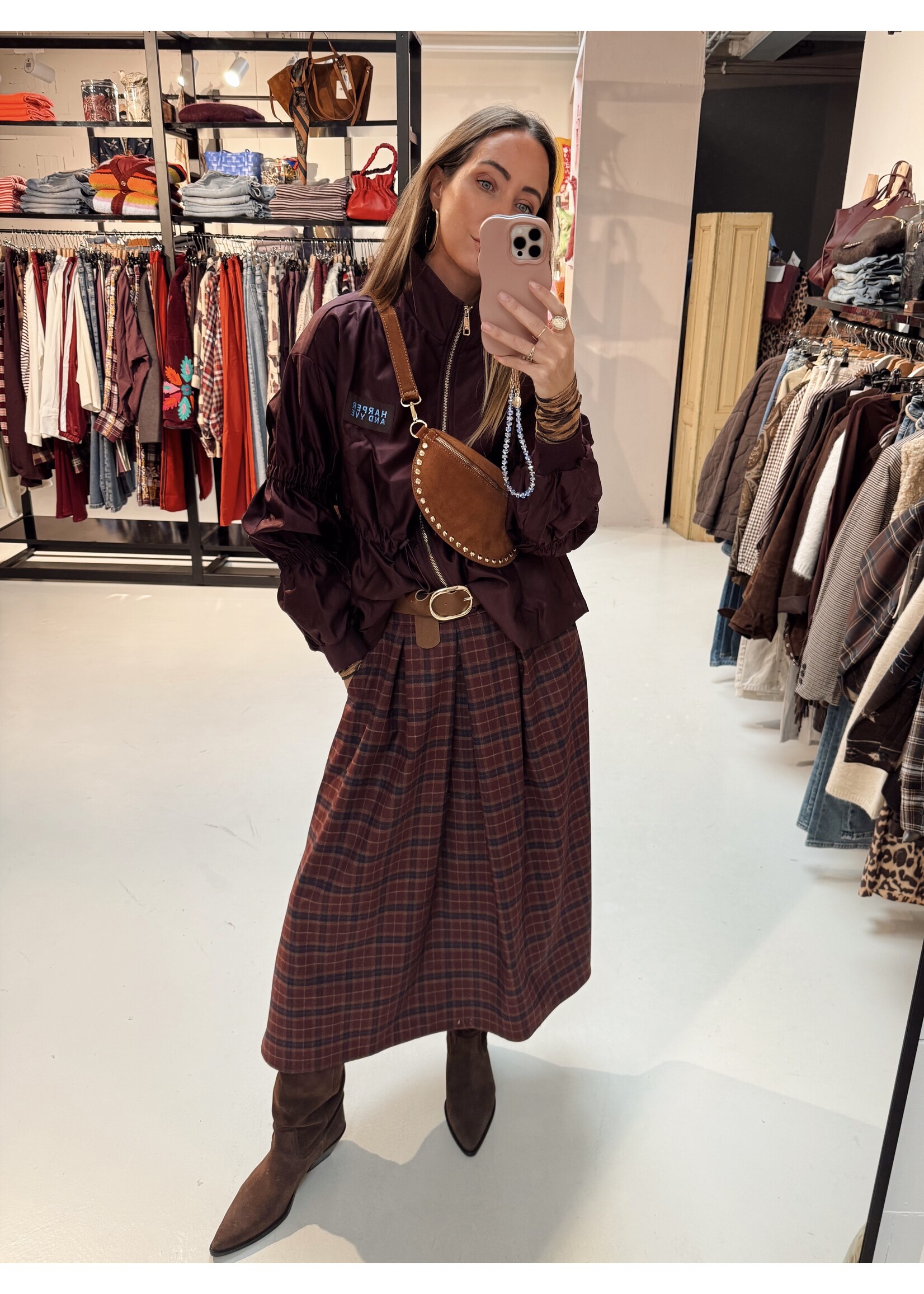 Skirt Checkered Bordeaux/Navy