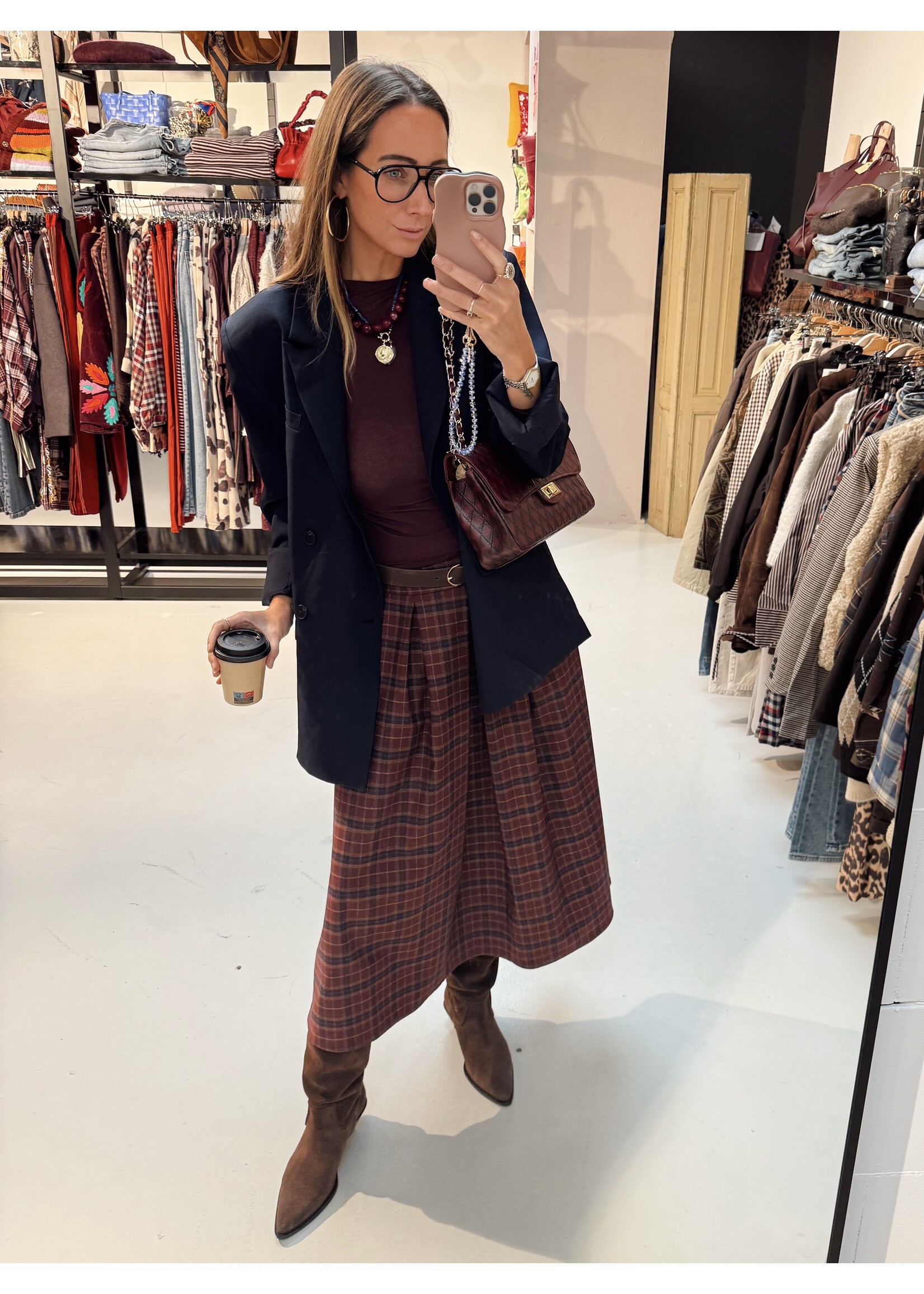 Skirt Checkered Bordeaux/Navy