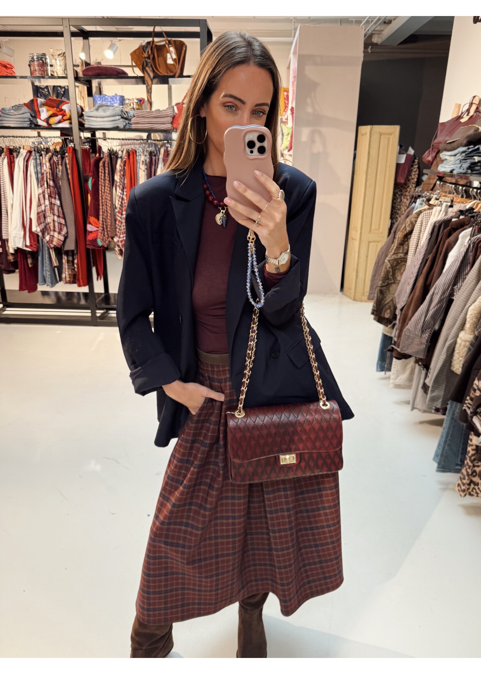 Skirt Checkered Bordeaux/Navy