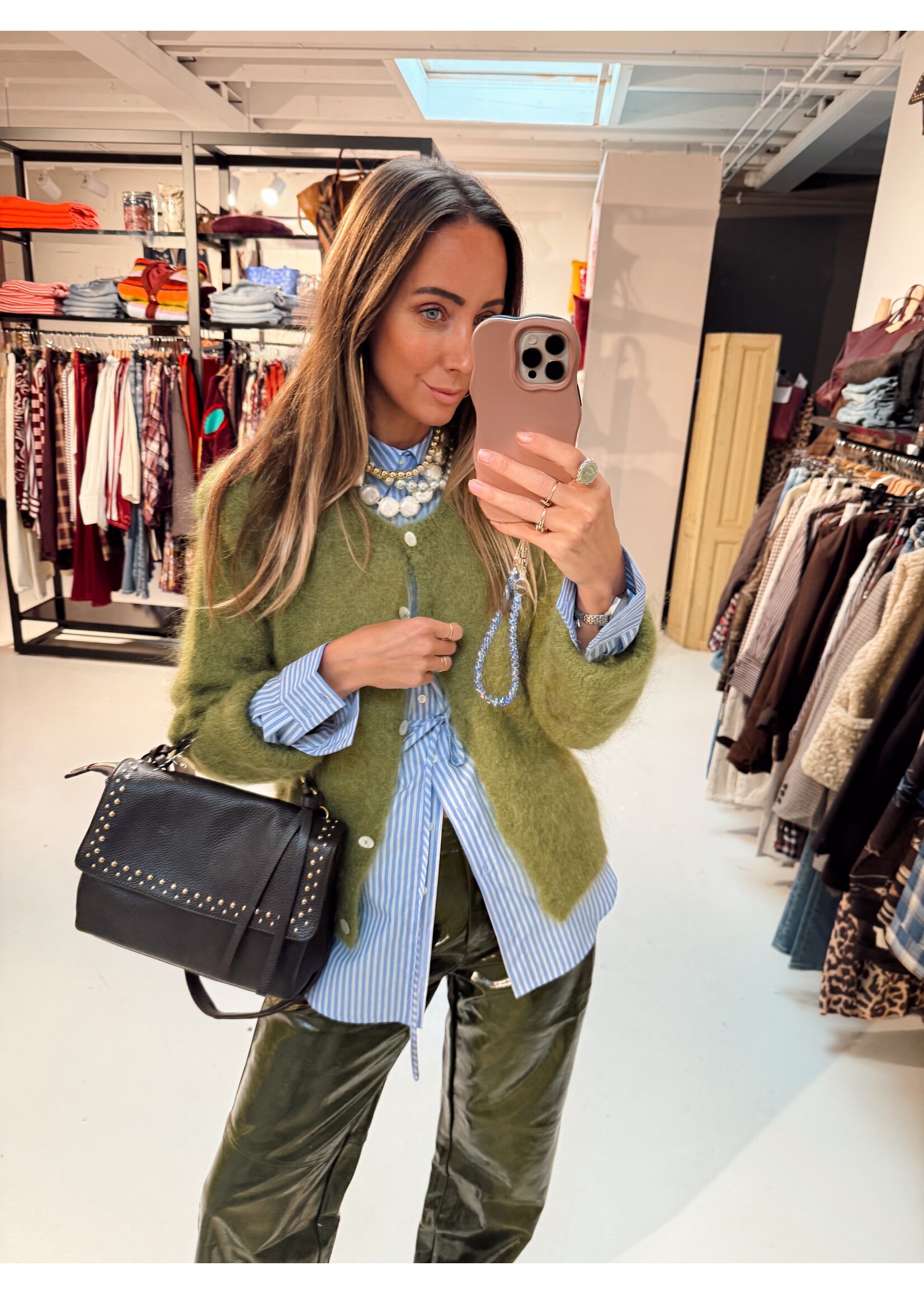 Cardigan Olive Green - Woolblend