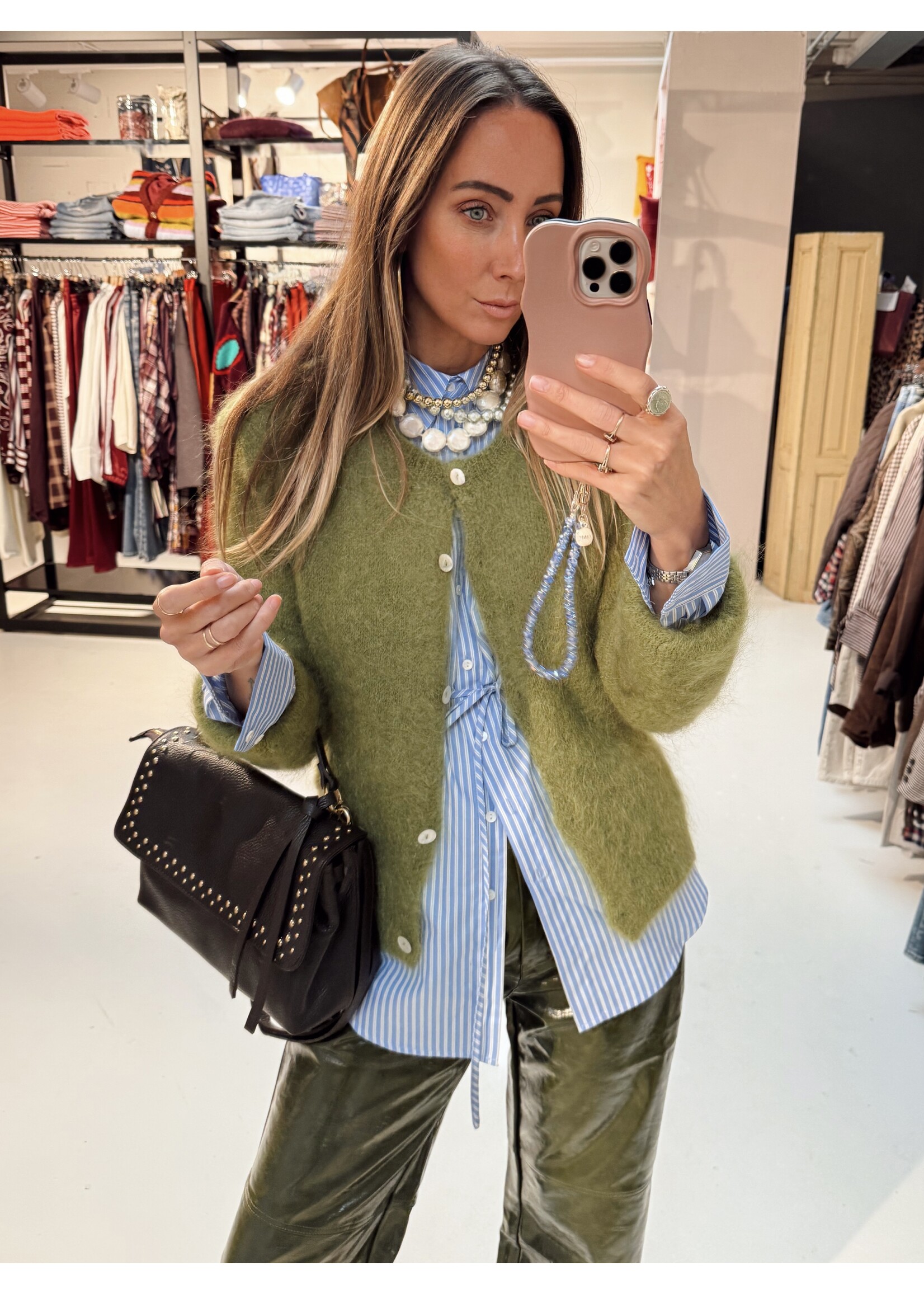 Cardigan Olive Green - Woolblend