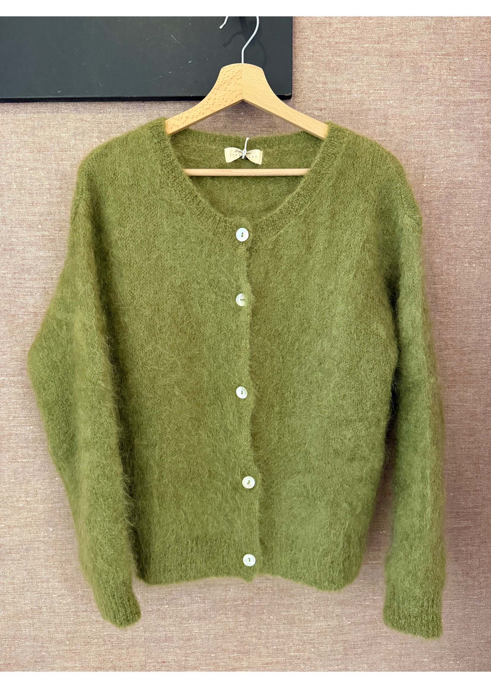 Cardigan Olive Green - Woolblend